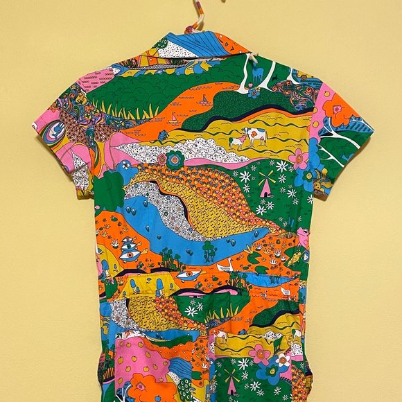 Blue Platypus Landscape Jumpsuit in Rainbow Farm - Picture 8 of 13